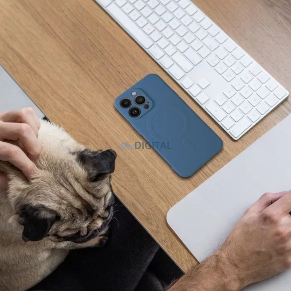 HUSĂ! - SILICONE MAG COVER caz compatibil cu MagSafe pentru XIAOMI Redmi 15C albastru