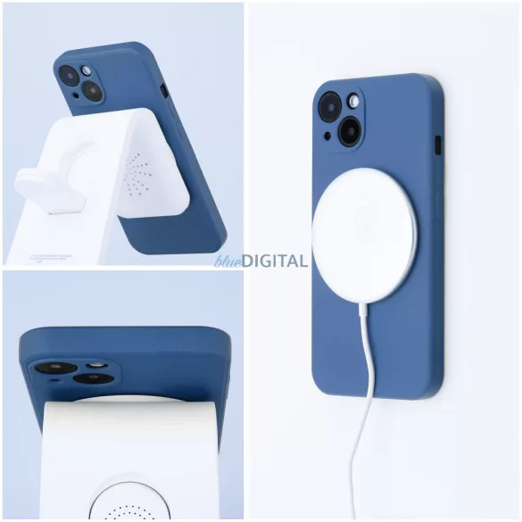 HUSĂ! - SILICONE MAG COVER caz compatibil cu MagSafe pentru XIAOMI Redmi 15C albastru