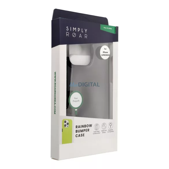 HUSĂ! - Carcasă ROAR RAINBOW BUMPER compatibilă cu MagSafe pentru IPHONE 15 Pro Max negru