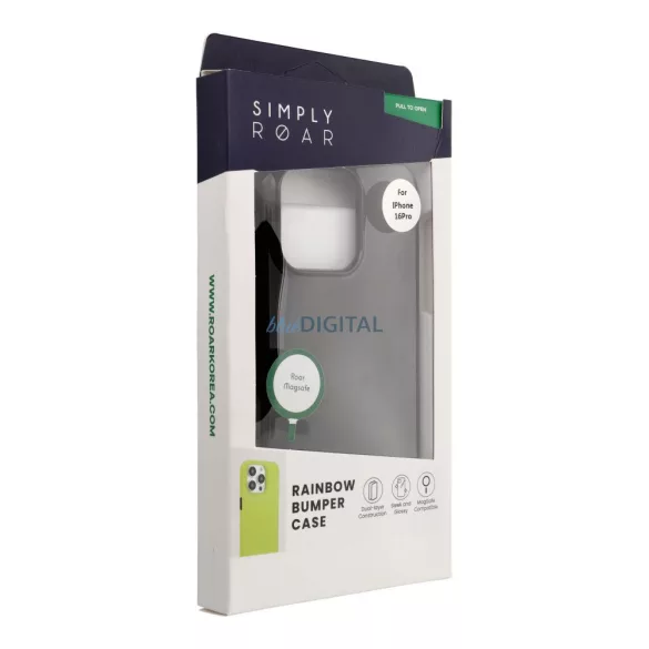 HUSĂ! - Carcasă ROAR RAINBOW BUMPER compatibilă cu MagSafe pentru IPHONE 16 Pro negru