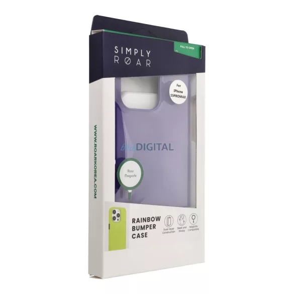 HUSĂ! - Carcasă ROAR RAINBOW BUMPER compatibilă cu MagSafe pentru IPHONE 15 Pro Max violet