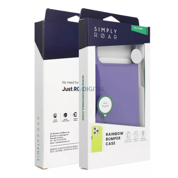 HUSĂ! - Carcasă ROAR RAINBOW BUMPER compatibilă cu MagSafe pentru IPHONE 16 Pro Max violet