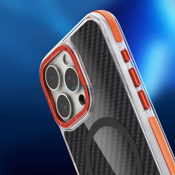 HUSĂ! - FIBER caz comapitble cu MagSafe pentru IPHONE 16 PRO portocaliu