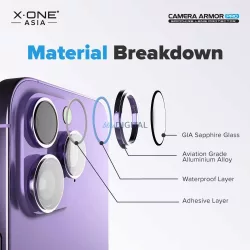   X-ONE Sapphire Camera Armor Pro - pentru iPhone 17 Pro - argintiu