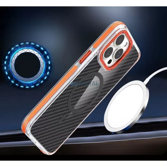 HUSĂ! - FIBER caz comapitble cu MagSafe pentru SAMSUNG A07 4G portocaliu