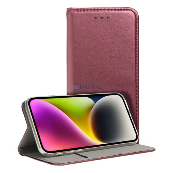 HUSĂ! - Geantă de carte SMART MAGNETO pentru MOTOROLA G06 burgundy