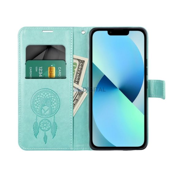 Carcasă de carte MEZZO Samsung Galaxy A17 4G/5G - albastru turcoaz "dream catcher"