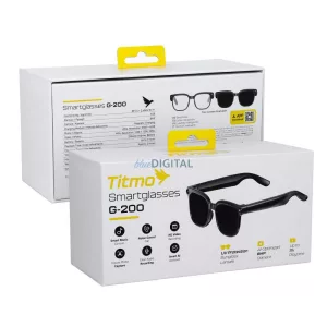 Smart AI glasses és music és recording, fekete glass, TITMO G-200, fekete