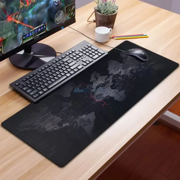 Suport pentru mouse / tastatură "Harta lumii" 30 x 80 x 2 mm RC-K-1073 negru
