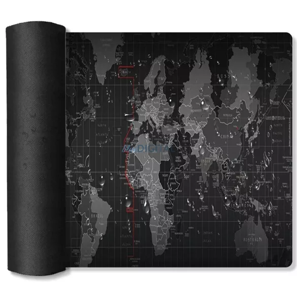 Suport pentru mouse / tastatură "Harta lumii" 30 x 80 x 2 mm RC-K-1073 negru