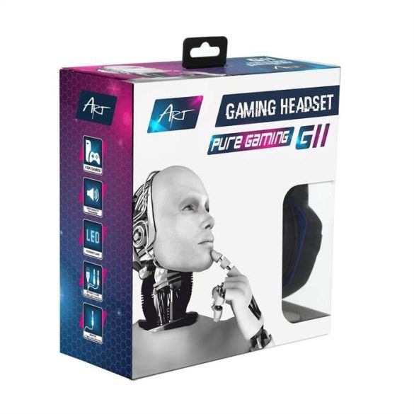 Căști gaming cu microfon ART G11 cu lumină
