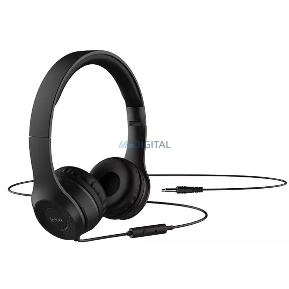 Căști cu fir HOCO cu microfon jack de 3,5 mm W21 negru
