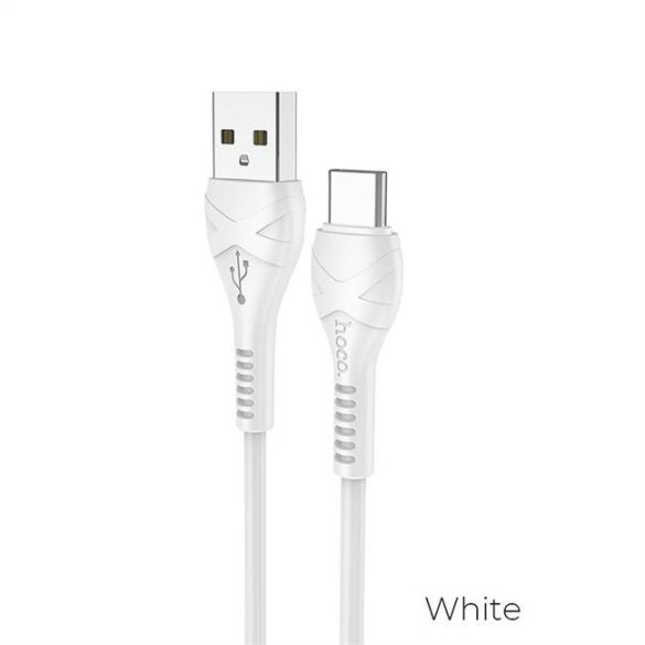 Cablu HOCO Cablu USB Cablu de date de încărcare cu energie rece pentru tip C 1 metru alb