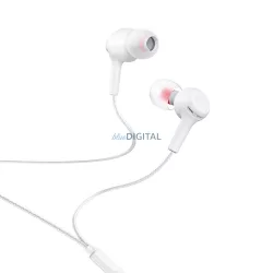   Căști de sârmă HOCO cu microfon cu mufă de 3,5 mm M78 alb