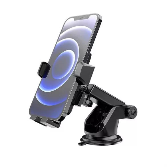 Suport auto HOCO pentru parbriz / consolă centrală DAVID un buton CA83 negru