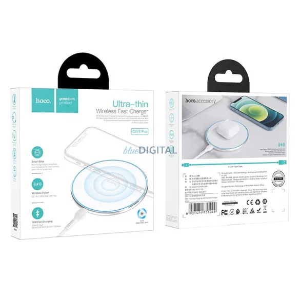 Hoco CW6 Pro încărcător wireless 15W 2A - alb