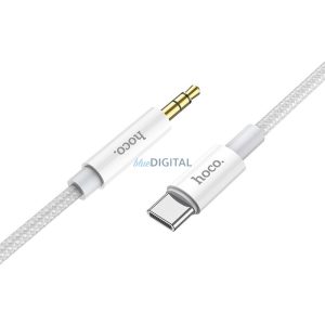 Cablu HOCO AUX Audio Jack 3,5mm la Tip C UPA19 1m argintiu