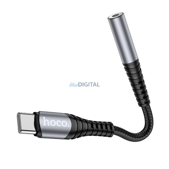 HOCO adaptor AUX Jack 3,5 mm (feminin) USB C (masculin) LS33 gri metalic