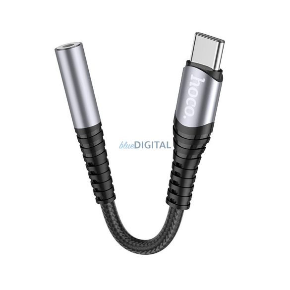HOCO adaptor AUX Jack 3,5 mm (feminin) USB C (masculin) LS33 gri metalic