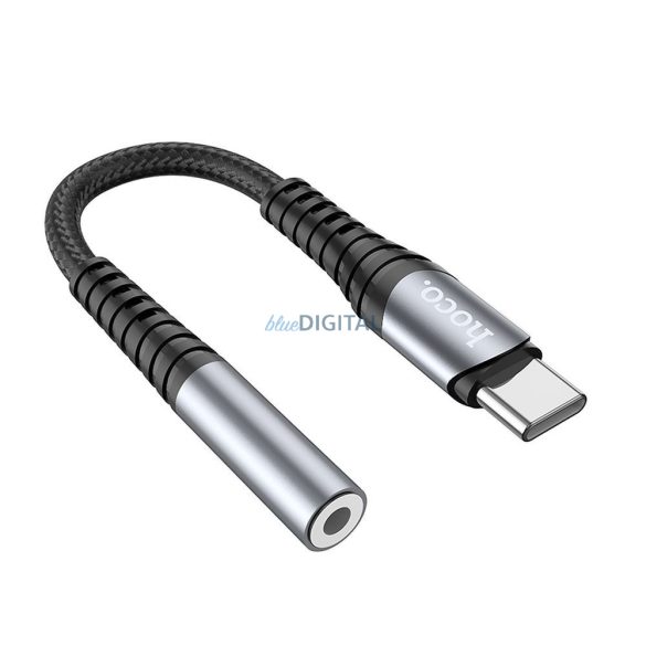 HOCO adaptor AUX Jack 3,5 mm (feminin) USB C (masculin) LS33 gri metalic