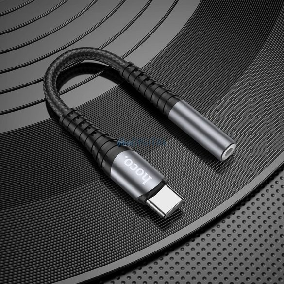 HOCO adaptor AUX Jack 3,5 mm (feminin) USB C (masculin) LS33 gri metalic