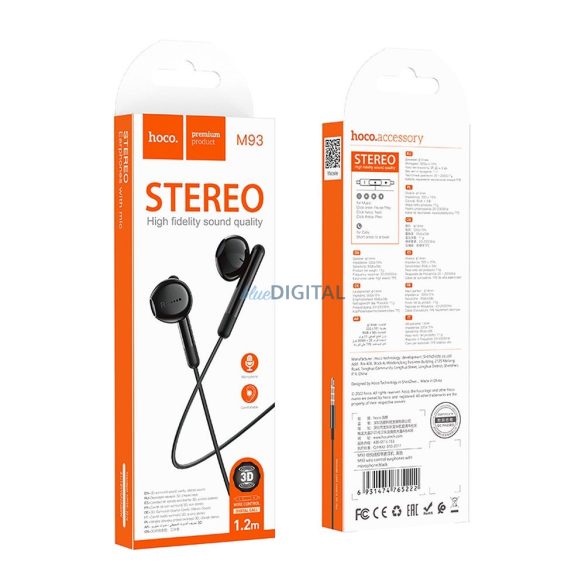 Căști HOCO pentru Jack 3,5mm M93 negru