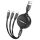 Cablu HOCO USB 3in1 la iPhone Lightning 8-pini + Micro + Type C X75 negru