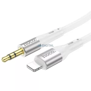 HOCO cablu AUX Jack 3,5 mm Lightning UPA22 1 m alb