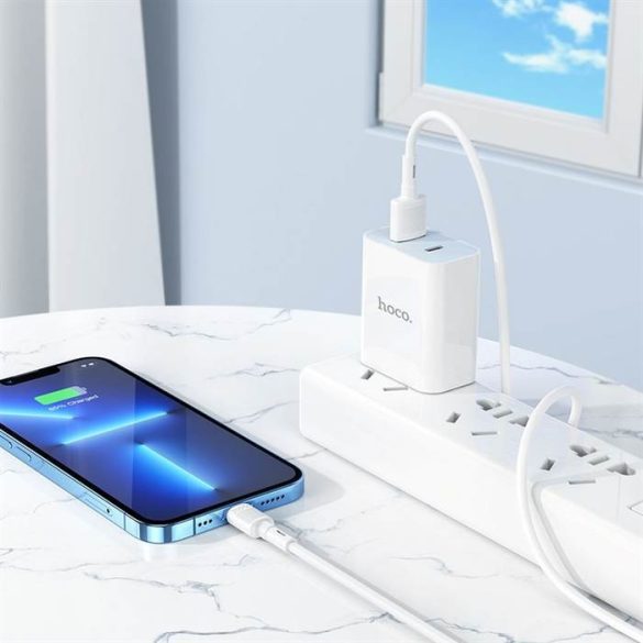 HOCO cablu USB la iPhone Lightning 8 pini 2,4A Victory X83 1m alb