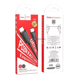 Cablu HOCO tip C la iPhone Lightning cu 8 pini Power Delivery 20W Gratified X88 negru
