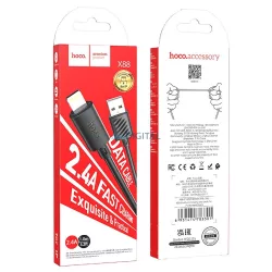   HOCO cablu USB la iPhone Lightning 8 pini 2,4A Gratified X88 negru
