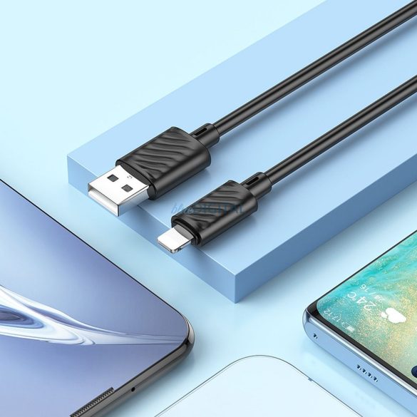 HOCO cablu USB la iPhone Lightning 8 pini 2,4A Gratified X88 negru