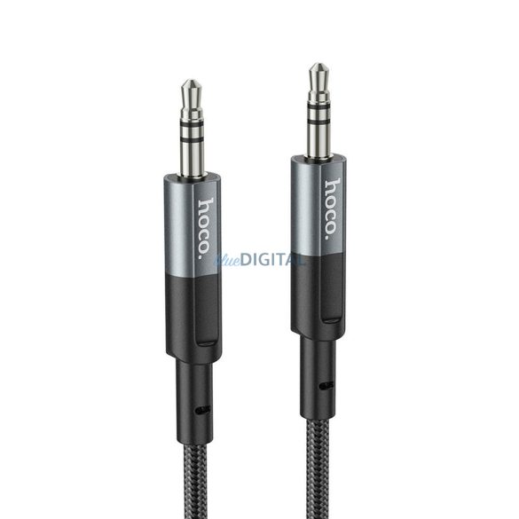 HOCO UPA23 Cablu AUX jack 3,5 mm (apa) - jack 3,5 mm (apa) 1m - gri metalic