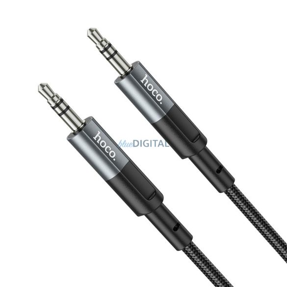 HOCO UPA23 Cablu AUX jack 3,5 mm (apa) - jack 3,5 mm (apa) 1m - gri metalic