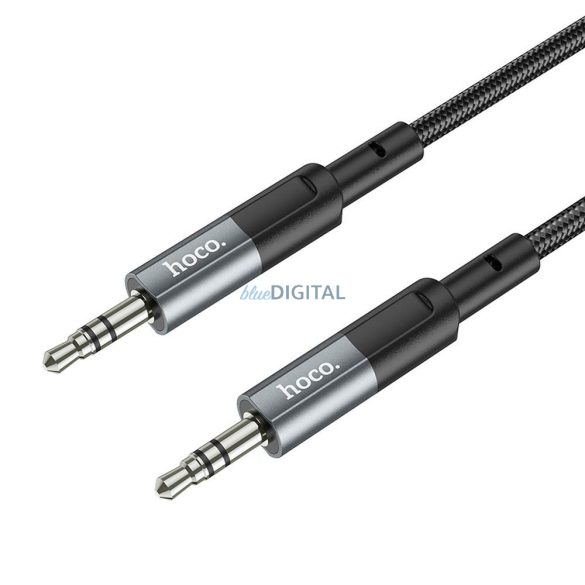 HOCO UPA23 Cablu AUX jack 3,5 mm (apa) - jack 3,5 mm (apa) 1m - gri metalic