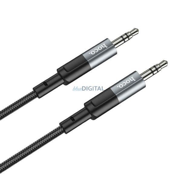 HOCO UPA23 Cablu AUX jack 3,5 mm (apa) - jack 3,5 mm (apa) 1m - gri metalic