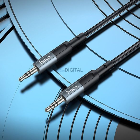 HOCO UPA23 Cablu AUX jack 3,5 mm (apa) - jack 3,5 mm (apa) 1m - gri metalic