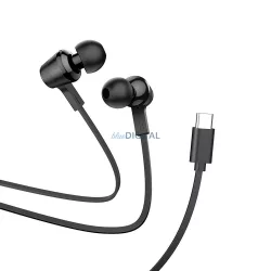   Căști cu fir Hoco M86 cu microfon și conector Type-C - negru