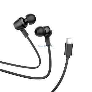 Căști cu fir Hoco M86 cu microfon și conector Type-C - negru