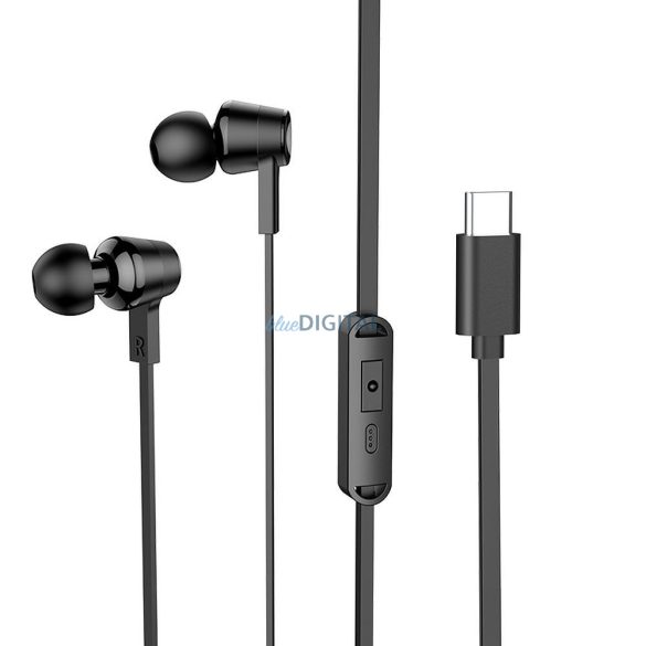 Căști cu fir Hoco M86 cu microfon și conector Type-C - negru
