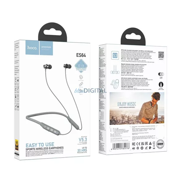 Căști bluetooth fără fir HOCO ES64 gri