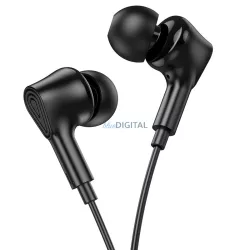   Căști de sârmă HOCO cu microfon cu mufă de 3,5 mm M102 negru