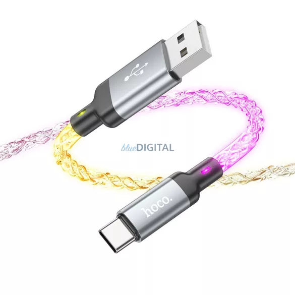 HOCO cablu USB-A - C tip 3A 3A U112 1 m gri