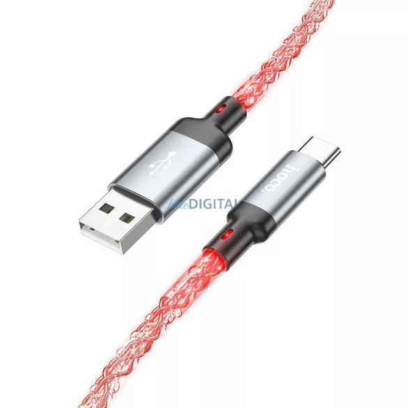 HOCO cablu USB-A - C tip 3A 3A U112 1 m gri