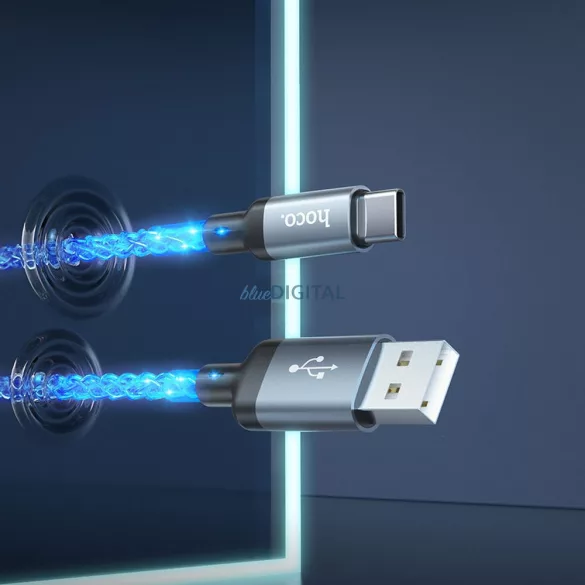 HOCO cablu USB-A - C tip 3A 3A U112 1 m gri