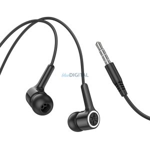 Căști cu fir Hoco M104 cu mufă de 3,5 mm și microfon - negru
