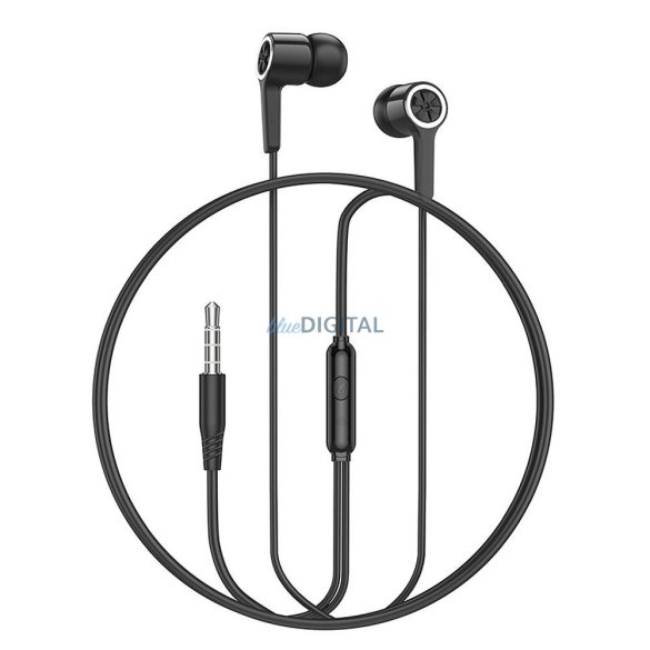 Căști cu fir Hoco M104 cu mufă de 3,5 mm și microfon - negru
