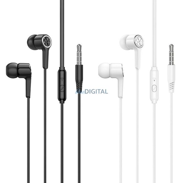 Căști cu fir Hoco M104 cu mufă de 3,5 mm și microfon - negru