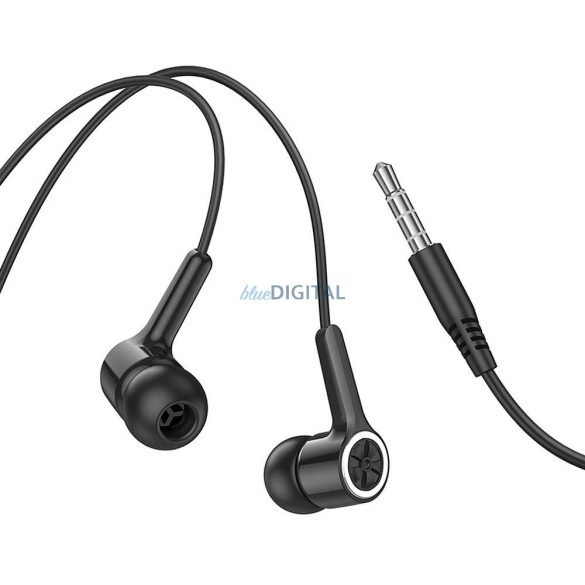 Căști cu fir Hoco M104 cu mufă de 3,5 mm și microfon - negru