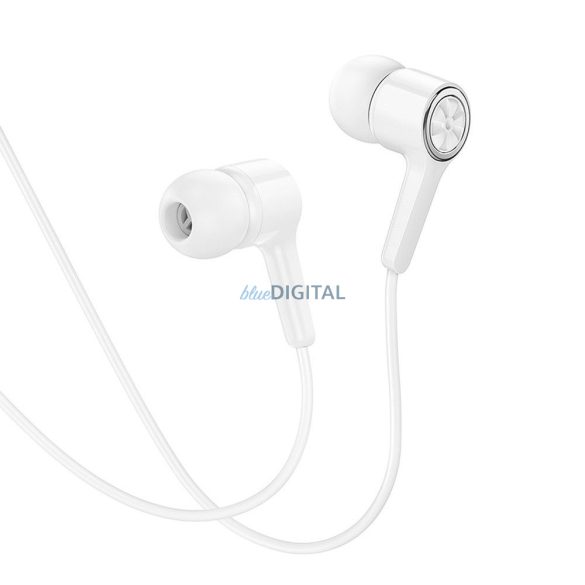 Căști cu fir Hoco M104 cu mufă de 3,5 mm și microfon - alb